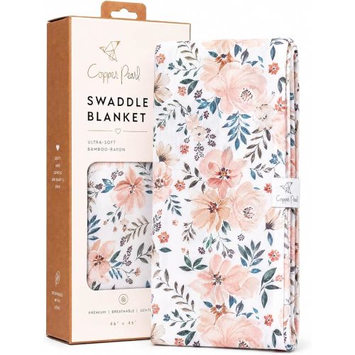 Copper Pearl Swaddle Blankets for Newborns | Soft Stretchy Receiving Blankets for Boys and Girls | Large 46 x 46 Inch Baby Blankets | Lightweight and Breathable Swaddles | Autumn