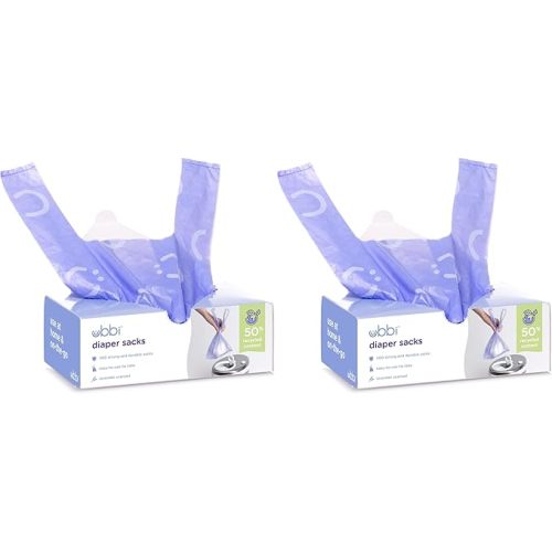 Ubbi Disposable Diaper Sacks, Lavender Scented, Easy-To-Tie Tabs, Diaper Disposal or Pet Waste Bags, 200 Count (Pack of 2)