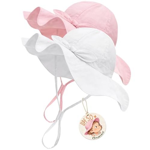 FURTALK Baby Sun Hat Toddler Beach Hats with UPF 50+ Sun Protection Wide Brim Girls Bucket Hat