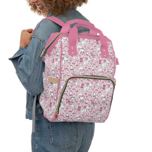 Aristocats Diaper Bag, Marie Baby Bag, Multifunctional Diaper Backpack, Disney Baby Shower Gift, New Mom Gift, Cat Baby Bag
