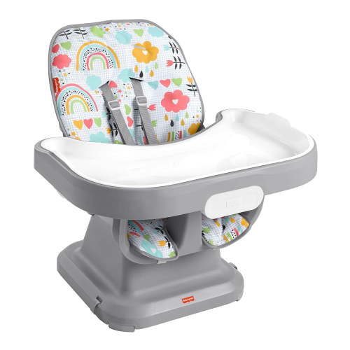 Fisher-Price SpaceSaver High Chair, Toddler Booster Seat, Baby Saver with Deep-Dish Wraparound Tray