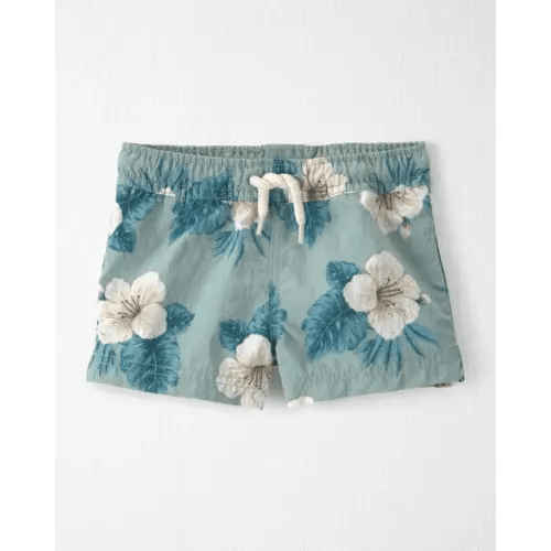 Baby Boy Recycled Swim Trunks in Blue Hibiscus - Little Planet | Carter's