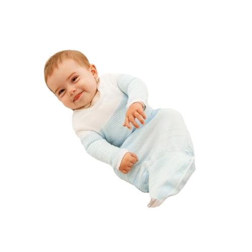 Swaddelini Arms Out Long Sleeve Sleep Sack, Easy-to-Use Baby Sleep Sack, Helps Babies Sleep Longer, 3-6 Months, 18-25 Pounds, Made in USA, Blue
