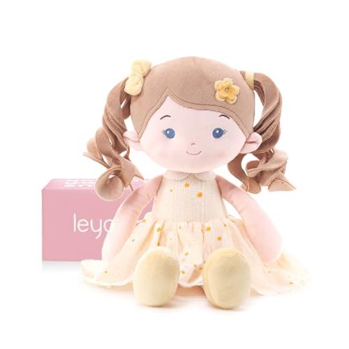 LeyaDoll Soft Baby Doll Toys (16''), My First Baby Rag Doll for 1 Year-Old Girl Birthday Gift, Christmas Plush Toys Gift for Toddler Kids Infants-Daydream-Daisy-Girl-Yellow