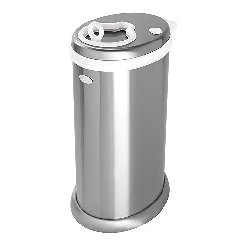 Ubbi Steel Diaper Pail, Odor Locking, No Special Bag Required, Award-Winning, Registry Must-Have, Chrome