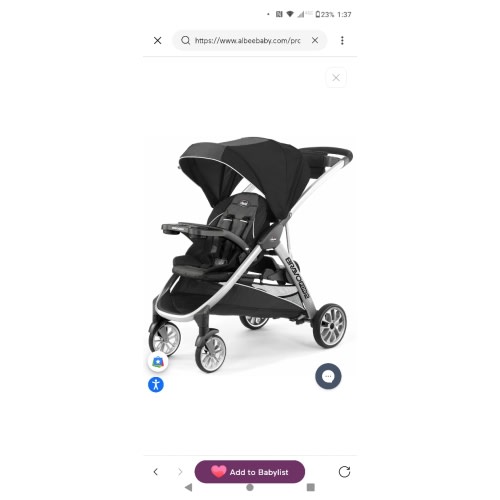 Chicco BravoFor2 Standing/Sitting Double Stroller - Iron – Albee Baby