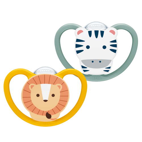 NUK Perfect Match Air Baby Pacifiers, 6-18 Months, Orthodontic Pacifiers that Promote Air Flow & Prevent Drool Rash, 95% Baby Acceptance**, Lion & Zebra, 2 Count - Walmart.ca