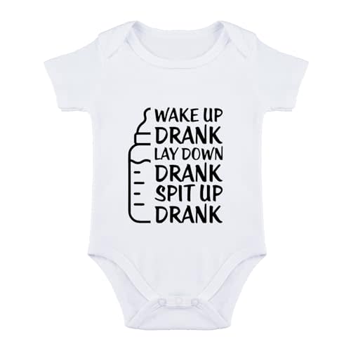 SproutJoy Wake Up Drank Lay Down Drank Spit Up Drank Baby Bodysuit Funny Baby Bodysuit Newborn Unisex Romper
