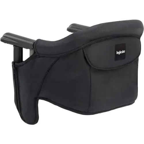 Inglesina Fast Table Chair, Black - Portable Baby High Chair - for Babies & Toddlers up to 37 lbs - Collapsible Design - Fits Tables 0.8'' to 3.5'' Thick - Compact & Easy to Use - Travel Bag Included