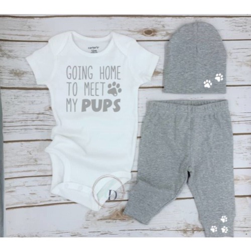 Going Home to Meet My Pups, Meeting My dogs, Bringing Home Baby Outfit Gender Neutral, Boy, Girl, Bringing Home Baby Outfit, fur babies
