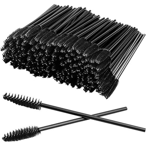 GUMIKE 100 Pcs Disposable Eyelash Mascara Brushes for Eye Lashes Extension Eyebrow and Makeup (Black)