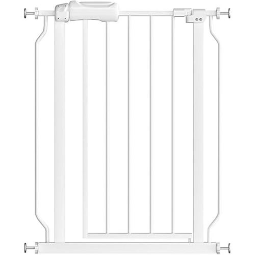 Fairy Baby Narrow Baby Gate 27 Inch to 29 Inch Wide, Small Auto Close Walk Through Safety Gates Pressure Mounted for Stairs Doorways Kids or Pets,White