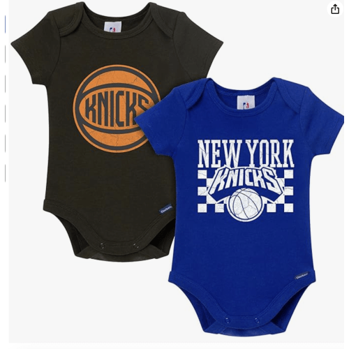 Gerber unisex-baby NBA Team 2 Pack Short Sleeve Onesie Bodysuits