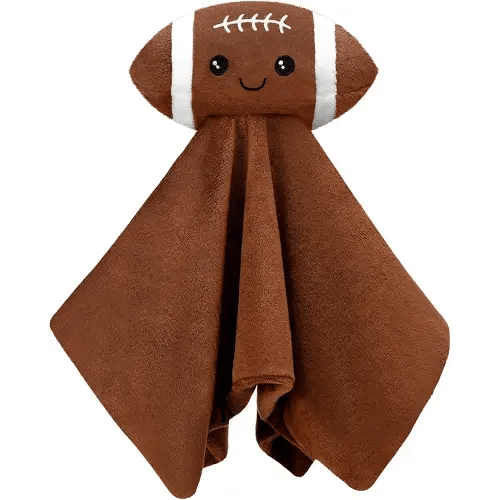 15 Inches Cute Football Security Blanket Football Baby Stuff Lovely Plush Sleeping Snuggle Gifts Sport Nursery Baby Shower Decor for Newborn Toddler Stuffed Snuggle