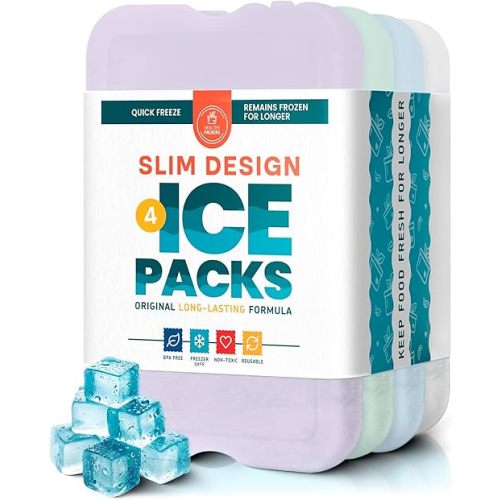 Healthy Packers Cool Pack, Slim Long-Lasting Ice Packs - Great for Coolers or Lunch Box