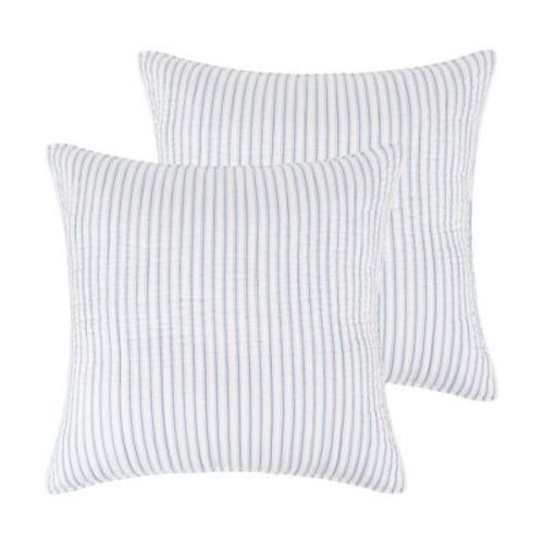 Tobago Stripe Blue Euro Sham Set - Two Euro Shams - Levtex Home