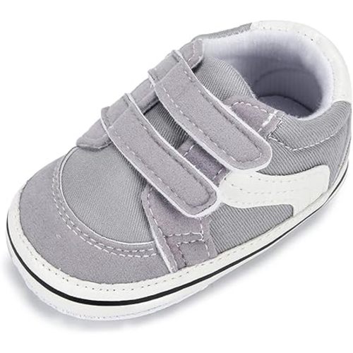 Clowora Unsex Baby Boys Girls Canvas First Walkers Shoes,Newborn Infant Non Slip Soft Sole Crib Casual Sneaker
