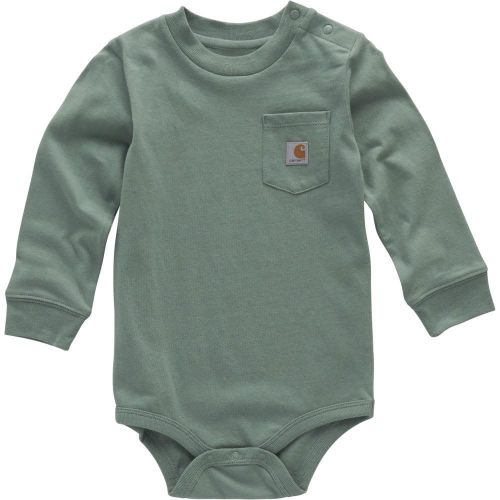 Carhartt Long-Sleeve Pocket Bodysuit, Patina, 9 Months
