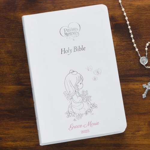 Personalized Children’s Bible – White Keepsake Bible – Custom Christian Gift for Girls