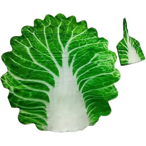 Toddmomy Baby Cabbage Swaddle Blanket with Hat Kit Soft Green Lettuce Wrap for Newborns Infant Photography Prop and Nursery Bedding Accessory 33.46X33.46 Inch