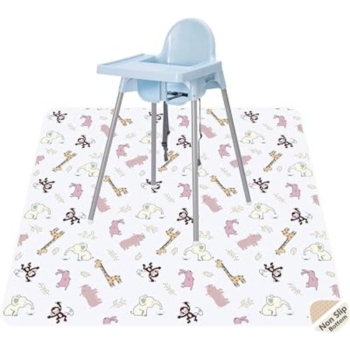 Splat Mat for Under High Chair, Waterproof Washable High Chair Floor Mat