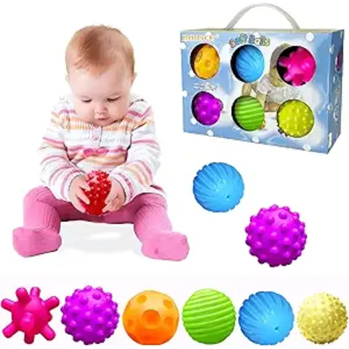Sensory Balls for Baby Sensory Baby Toys 6 to 12 Months for Toddlers 1-3, Bright Color Textured Multi Soft Ball Gift Sets, Montessori Toys for Babies 6-12 Months Infant Toys (6 Pack)