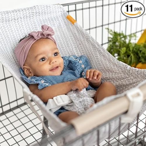 Binxy Baby Shopping Cart Hammock – Infant Seat for Grocery Carts – Holds Car Seats Securely – Compatible with Select 4-Seater Wagons (20–24” Wide) – Supports Up to 50 lbs – Little Arrow