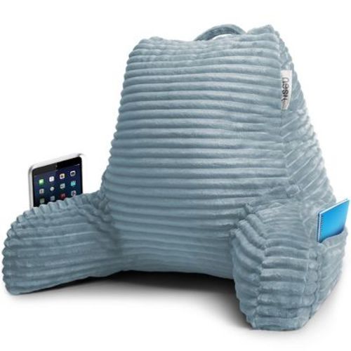 Nestl Reading Pillow for Bed, Standard Bed Pillows for Sitting Up in Bed, Stone Blue Bed Rest Pillow