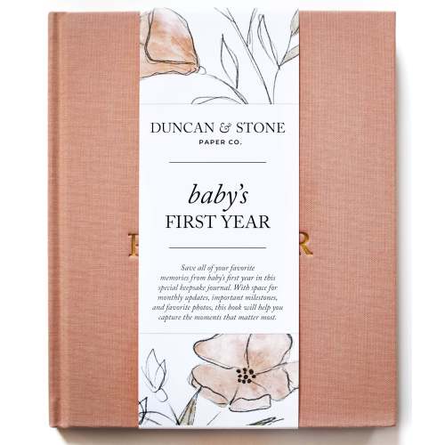 Baby's First Year Memory Book & Photo Album |Dusty Rose