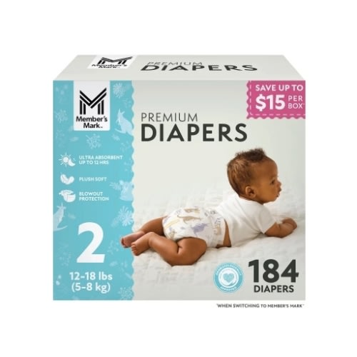 Member's Mark Premium Baby Diapers, Size 2