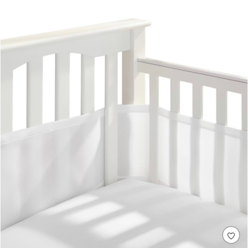 HALO Breathable Mesh Crib Liner for Full Sized Crib in White