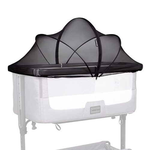 Beberoad Love Bassinet Mosquito Net Cover, Breathable Mesh Canopy with 2-Way Zipper for Bedside Sleepers (White)