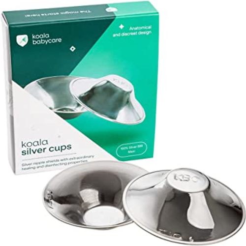 Koala Babycare The Original Nursing Cups 999 Silver – Nipple Shields for Nursing Newborn - Breastfeeding Essentials Protect and Soothe Your Nipples - Maxi Size