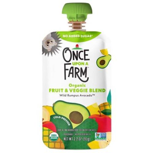 Once Upon a Farm Wild Rumpus Avocado, Pineapple Banana Organic Kids' Snack - 3.2oz Pouch