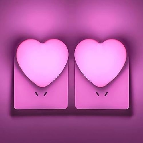 INZU Night Lights Plug into Wall, LED Night Light for Kids, Cute Nightlight with Auto Dusk to Dawn Sensor, LED Nightlight with Soft Warm Light for Bedroom, Nursery, Bathroom, Hallway (2Pack Pink)