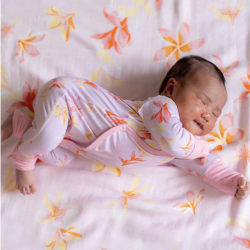 Plumeria Honey Bamboo Newborn Coverall