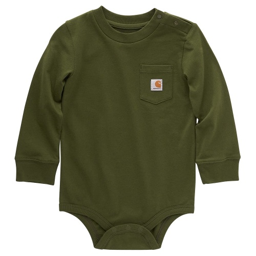 Carhartt® Infant Long-Sleeve Pocket Bodysuit, Chive - CA5001-G302