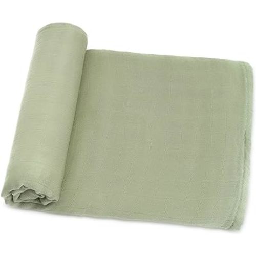 Comfy Cubs Muslin Swaddle Blankets Pack of 1 - 47 x 47 Inch Soft Cotton Baby Blanket Set, Large Multipurpose Wraps for Newborns - Self-Soothing Swaddles for Newborns - Sage