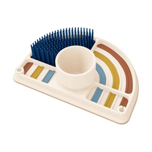 Dr. Brown's 2-in-1 Dry and Prep Silicone Mat, Built-in Baby Bottle Holder and Drying Mat, BPA Free