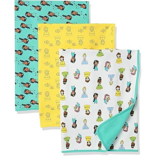 Amazon Essentials Disney | Marvel | Star Wars Unisex Babies' Swaddle Blankets, Pack of 3