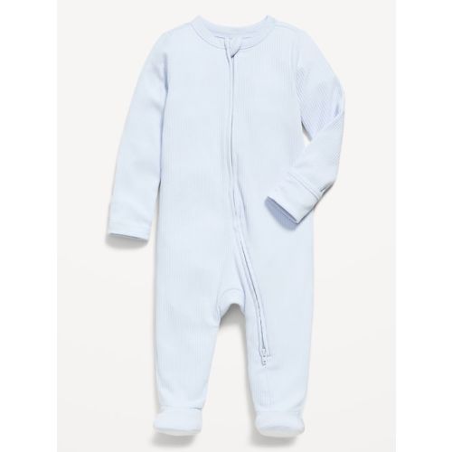 2-Way-Zip Sleep & Play Ribbed Footed One-Piece for Baby