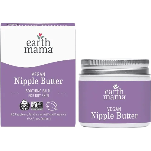 Earth Mama Vegan Nipple Butter | Cruelty-Free Breastfeeding Cream for Nursing Mamas | NO Lanolin, 2-Ounce