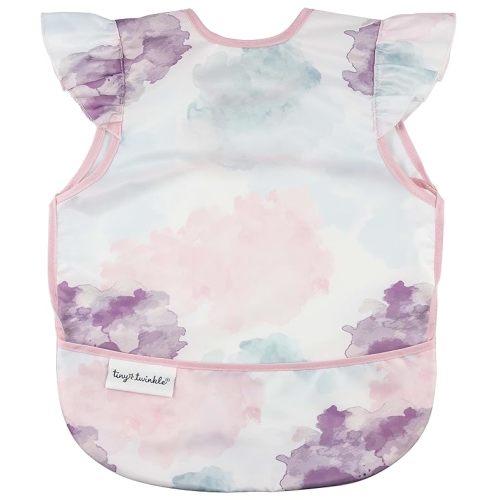 Tiny Twinkle Mess Proof Baby Bib for Girls | Waterproof Toddler Bib for Eating | Baby Apron for Feeding | Machine Washable | Perfect Shower Gift (Cotton Candy, 6–24M)