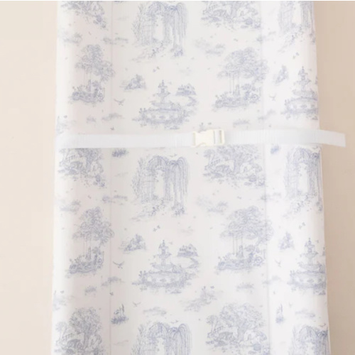 Spring Toile Blue Wipeable Contour Change Pad | The Gilded Bird – The Gilded Bird US