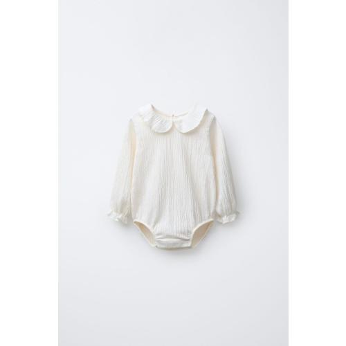 TEXTURED NECK BODYSUIT - Ecru | ZARA United States