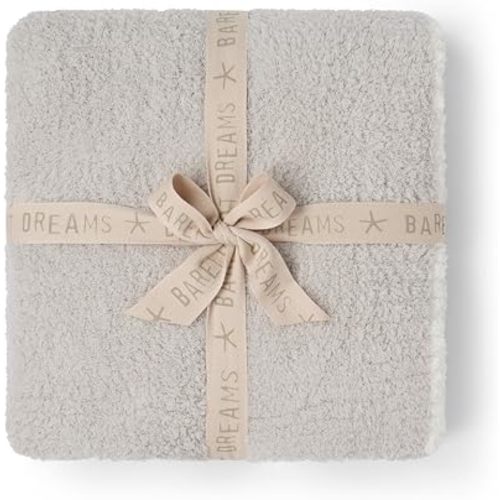 Barefoot Dreams® CozyChic® Contrast Tip Blanket, Silver-Pearl, 45"x60"