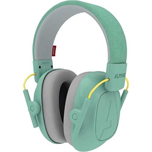 Alpine Muffy Kids - Hearing Protection - CE & ANSI Certified - Adjustable for Ages 3-16 years - Noise Cancelling Headphones - 25dB Sound Reduction Ideal for Protection and Concentration Aid - Mint