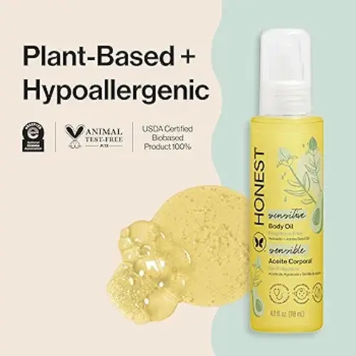 Amazon.com: The Honest Company Fragrance-Free Moisturizing Body Oil, Nourish Soothe Baby's Skin, Plant-Based, Hypoallergenic Vegan, 4.0 fl oz : Baby