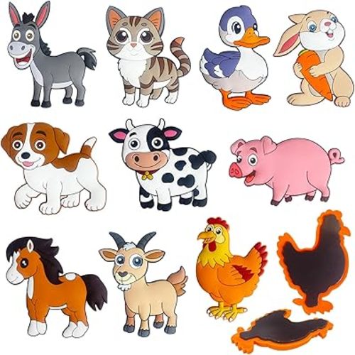Fridge Magnets for Toddlers Farm Animals, Toddler Refrigerator Magnets for Kids 1-3, Big Full Back Magnetic Animal, Kid Magnet for Fridge, Cute Safe Soft Baby Magnet for Refrigerator and Whiteboard