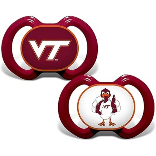 BabyFanatic Pacifier 2-Pack - NCAA Virginia Tech Hokies - Officially Licensed League Gear
